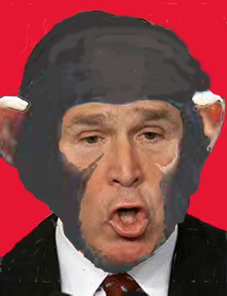 michelle obama pictures monkey. george w bush monkey face.